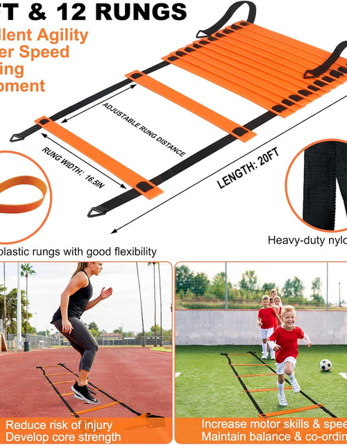 Load image into Gallery viewer, Kids Soccer Goals for Backyard, 2 of 6 X 4 Ft Kids Soccer Goal Set Soccer Net with 10 Soccer Cones, Agility Ladder &amp; Carry Bag, Portable Soccer Training Equipment.
