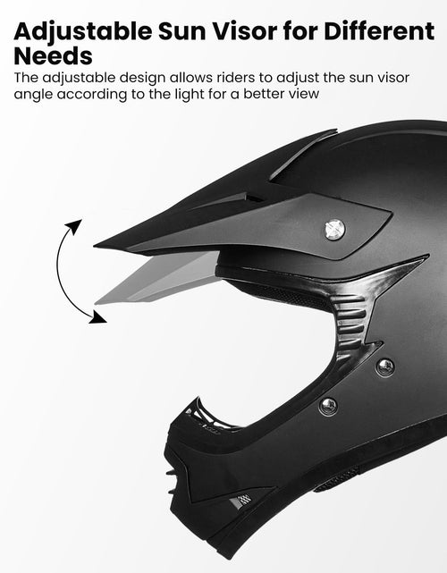 Load image into Gallery viewer, Youth Kids ATV Motocross Helmet Goggles Sports Gloves Dirt Bike Motorcycle off Road DOT Approved B07 (Youth-L, Matte Black)
