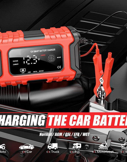Load image into Gallery viewer, 12V 6-Amp Battery Charger, Smart Trickle Charger Maintainer, Battery Repair | Battery Desulfator, Temperature Compensation, Multi-Protection for Car Truck Motorcycle Lawn Mower Marine Lead Acid Batteries
