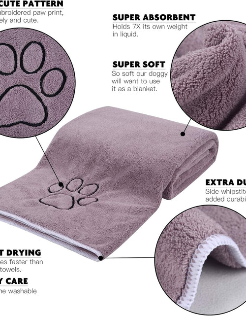 Load image into Gallery viewer, Dog Towel Super Absorbent Pet Bath Towel Microfiber Dog Drying Towel for Small, Medium, Large Dogs and Cats 30Inch X 50Inch Purple
