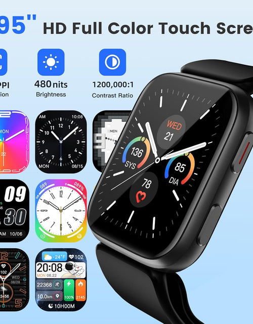 Load image into Gallery viewer, Blood Pressure Smart Watch, 1.95'' Blood Pressure Smartwatch with Air Pump Cuff, Blood Pressure Sleep Monitor Sports Tracking for Android Ios Supports Data Sharing, Reminder Monitoring
