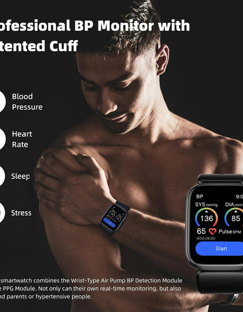 Load image into Gallery viewer, Blood Pressure Smart Watch, 1.95'' Blood Pressure Smartwatch with Air Pump Cuff, Blood Pressure Sleep Monitor Sports Tracking for Android Ios Supports Data Sharing, Reminder Monitoring
