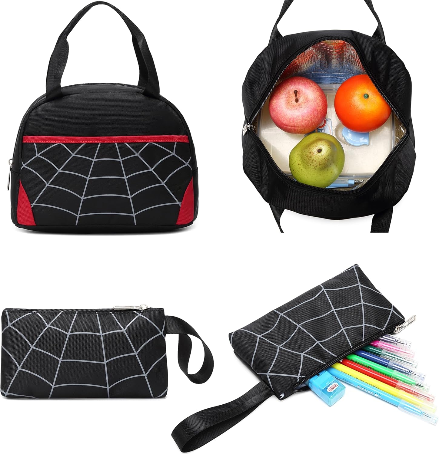 Boys Backpack with Lunch Box Kids Backpack for School Bag for Kids Bookbag Set School Backpacks for Boys (Black)