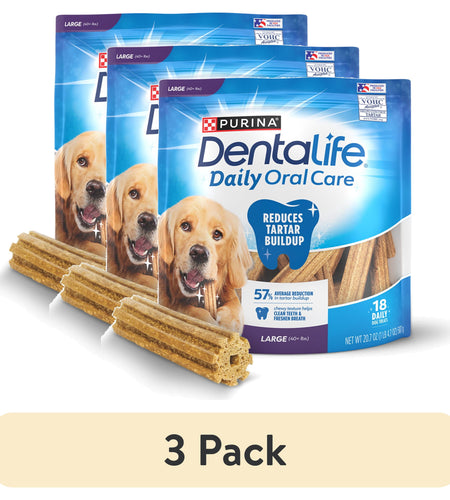 Purina  Daily Oral Care Large Dog Dental Treats with Chicken, 20.7 Oz Pouch (18 Count)