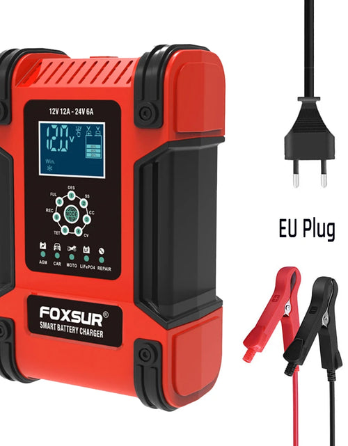 Load image into Gallery viewer, Smart Car Battery Charger 12Volt 12Amp or 24V 5A Motorcycle Truck Boat Lithium Lifepo4 AGM GEL WET Lead Acid Maintainer
