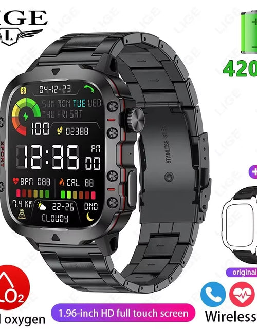 Load image into Gallery viewer, New Smart Watch 1.96 Inch Screen 420 Mah Bluetooth Call Voice Assistant Watch Sports Fitness Waterproof Smartwatch for Men
