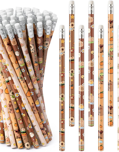 Load image into Gallery viewer, CAPY Pencils with Eraser - Cute CAPY #2 HB Pencils, School Classroom Student Rewards Back to School Office Supply Animal Print Goodie Bag Fillers Stuffers Birthday Party Favors
