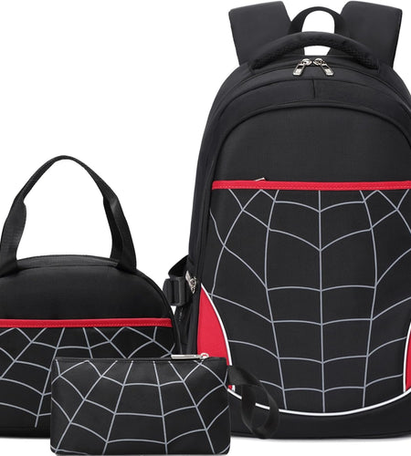 Boys Backpack with Lunch Box Kids Backpack for School Bag for Kids Bookbag Set School Backpacks for Boys (Black)
