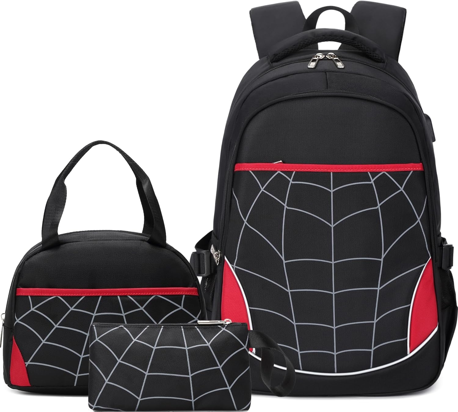 Boys Backpack with Lunch Box Kids Backpack for School Bag for Kids Bookbag Set School Backpacks for Boys (Black)