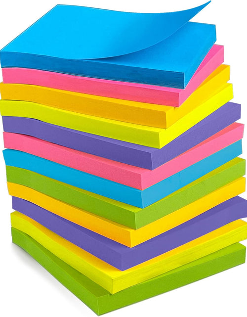 Load image into Gallery viewer, Sticky Notes - 12 Pads, 3”X3” - Colorful Self-Stick Post Notes Bulk - Office Desk Accessories | Teacher Classroom Must Haves,Aesthetic School Supplies for Home,Back to School Essential
