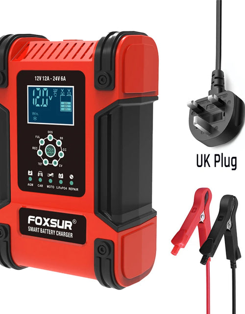 Load image into Gallery viewer, Smart Car Battery Charger 12Volt 12Amp or 24V 5A Motorcycle Truck Boat Lithium Lifepo4 AGM GEL WET Lead Acid Maintainer
