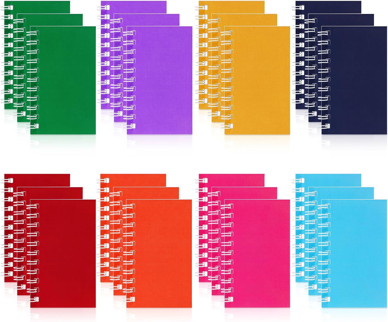 24 Pack Colorful Pocket Notebook Mini Notebooks Bulk Party Favors Small Spiral Notepads Mini Journal Memo Note Pads for Kids, Nurse, Student, Work, Office, School, 3.9 X 2.4 Inches