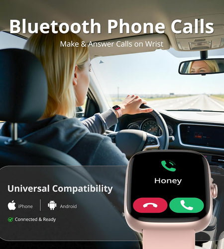 Smart Watch for Women, 1.83" HD Touchscreen Fitness Tracker, Bluetooth Calling, 110+ Sports Modes, Heart Rate Spo2 Sleep Monitor, DIY Dial, IP67 Waterproof, Compatible with Android & Ios