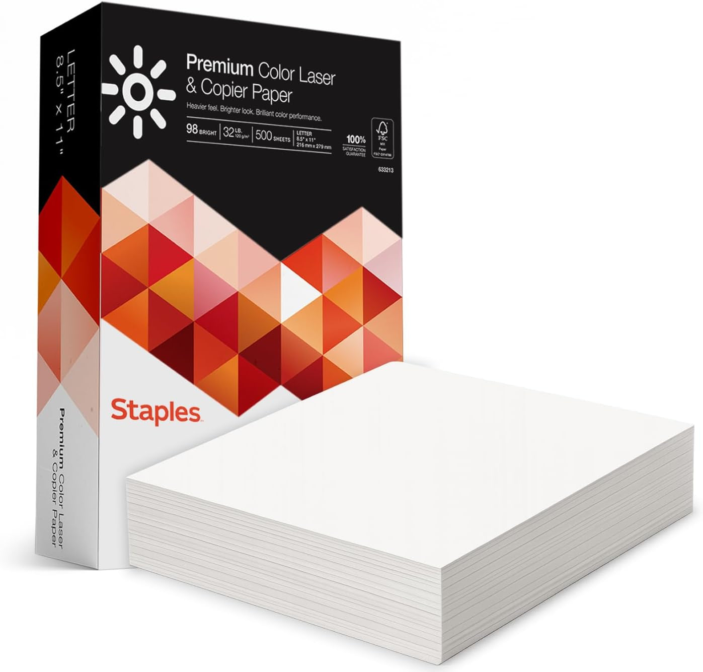 Laser Paper, 8.5X11 Inch, 32 Lb., 98 Brightness, 500/Ream | 98 Bright Sheets Give Sharp Text and Graphics in Laser Printers.