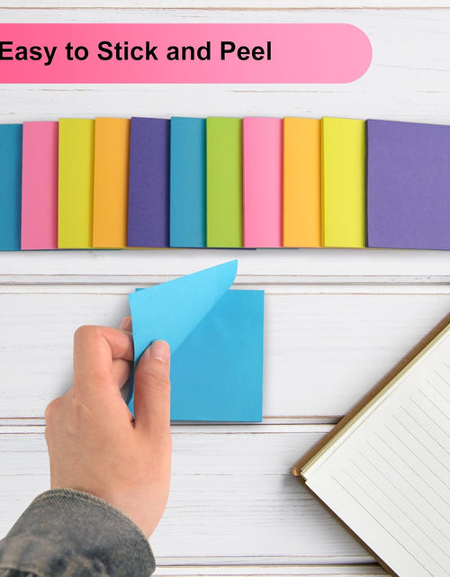 Load image into Gallery viewer, Sticky Notes - 12 Pads, 3”X3” - Colorful Self-Stick Post Notes Bulk - Office Desk Accessories | Teacher Classroom Must Haves,Aesthetic School Supplies for Home,Back to School Essential
