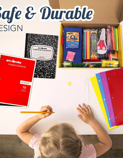 Load image into Gallery viewer, 52 Pieces Schools Supplies Kit for K1-8 Back to School Supply Box with Essential Student Kits, School Supply Bundle Middle Elementary Schools Supplies Kit Grades 1 2 3 4 5 6 7 8
