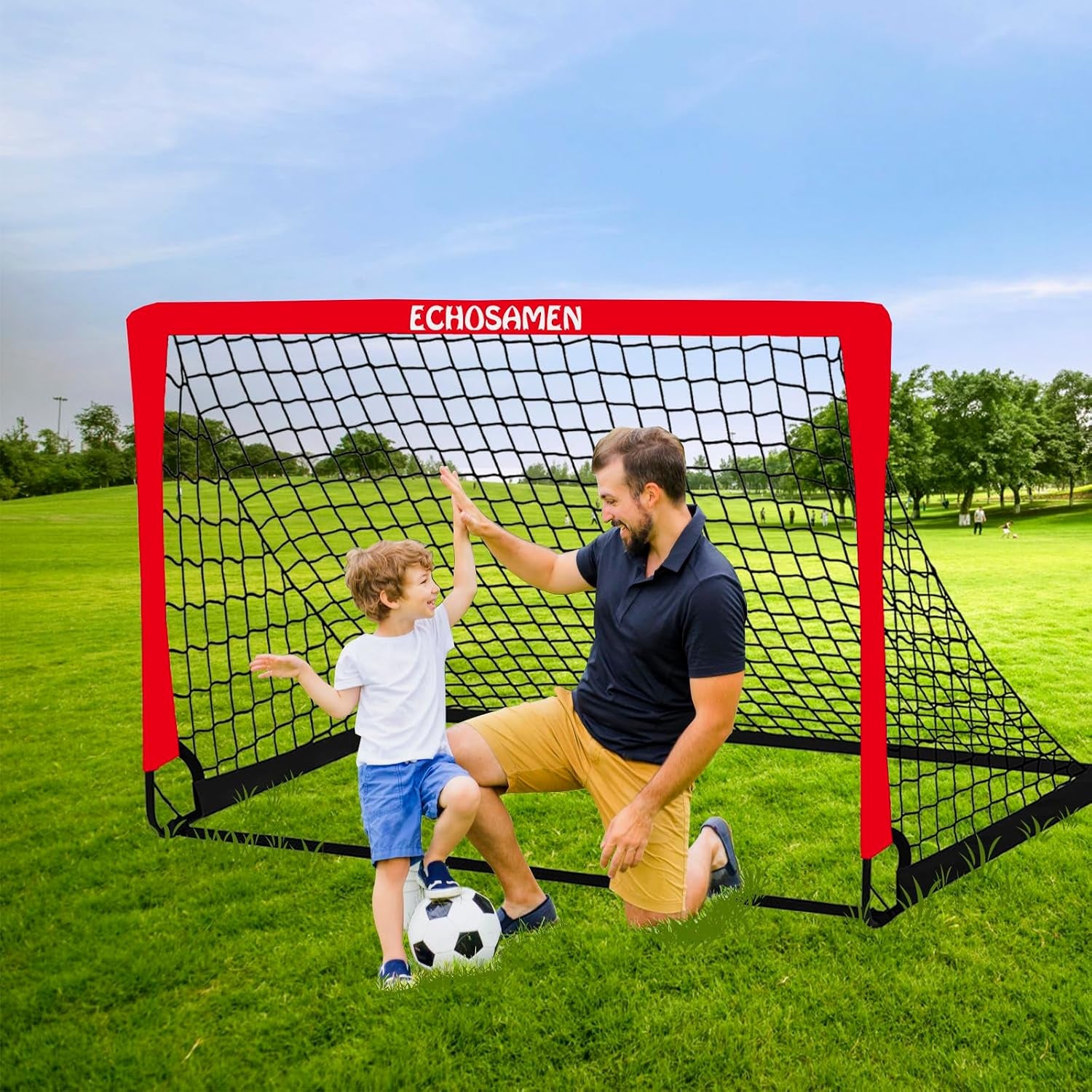 Kids Soccer Goals for Backyard, 2 of 6 X 4 Ft Kids Soccer Goal Set Soccer Net with 10 Soccer Cones, Agility Ladder & Carry Bag, Portable Soccer Training Equipment.