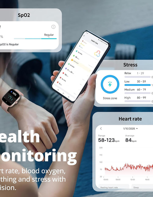 Load image into Gallery viewer, Smart Watch for Women, 1.83" HD Touchscreen Fitness Tracker, Bluetooth Calling, 110+ Sports Modes, Heart Rate Spo2 Sleep Monitor, DIY Dial, IP67 Waterproof, Compatible with Android &amp; Ios
