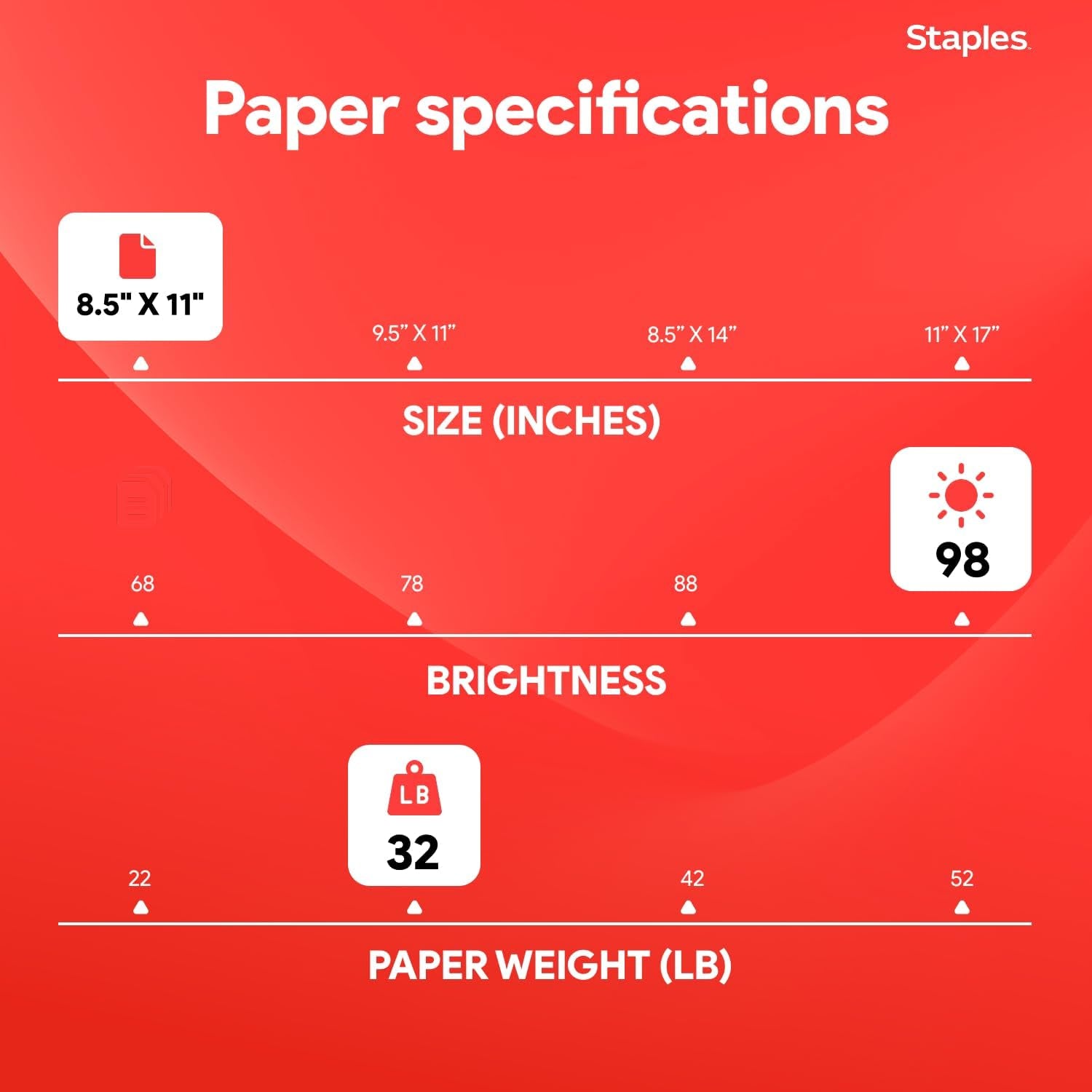 Laser Paper, 8.5X11 Inch, 32 Lb., 98 Brightness, 500/Ream | 98 Bright Sheets Give Sharp Text and Graphics in Laser Printers.