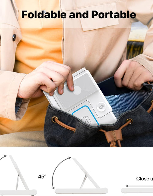 Load image into Gallery viewer, 3 in 1 Fast Charging Station, Folding Travel Wireless Charger Stand for Iphone 15,14,13,12,11/Pro/Max/Plus,X,Xr,Xs/Max,Se,8/Plus,Apple Watch 1-8,Airpods 3/2/Pro(No Adaptor，White)

