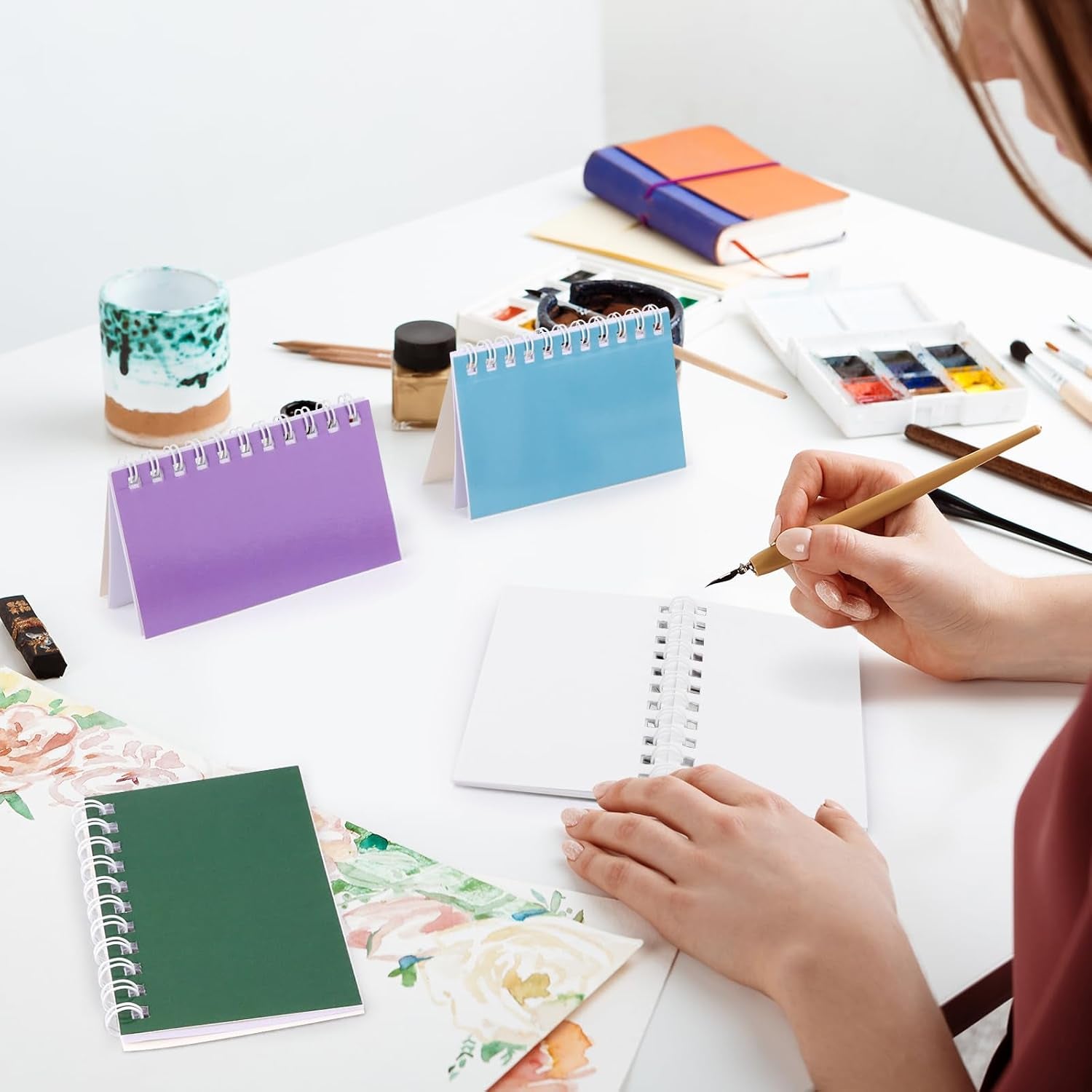 24 Pack Colorful Pocket Notebook Mini Notebooks Bulk Party Favors Small Spiral Notepads Mini Journal Memo Note Pads for Kids, Nurse, Student, Work, Office, School, 3.9 X 2.4 Inches