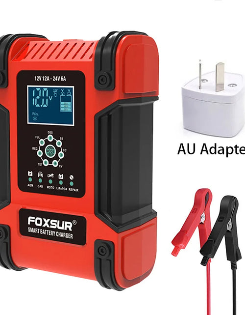 Load image into Gallery viewer, Smart Car Battery Charger 12Volt 12Amp or 24V 5A Motorcycle Truck Boat Lithium Lifepo4 AGM GEL WET Lead Acid Maintainer
