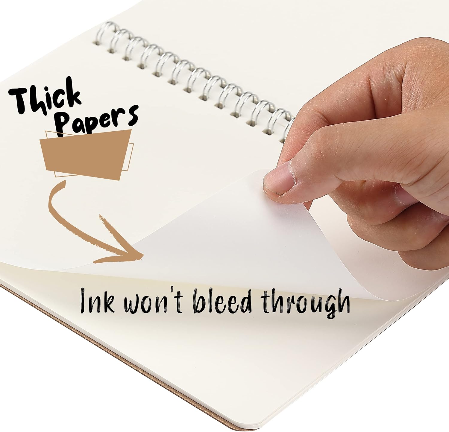 Premium A5 Spiral Notebooks - 2 Pack Kraft Cover with 80 Blank Pages for Sketching, Journaling, and Creative Writing