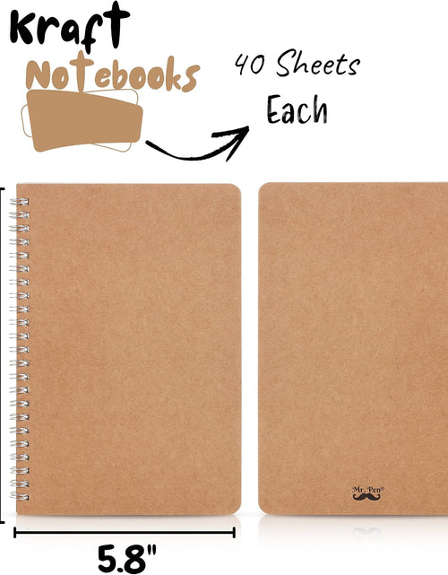 Load image into Gallery viewer, Premium A5 Spiral Notebooks - 2 Pack Kraft Cover with 80 Blank Pages for Sketching, Journaling, and Creative Writing
