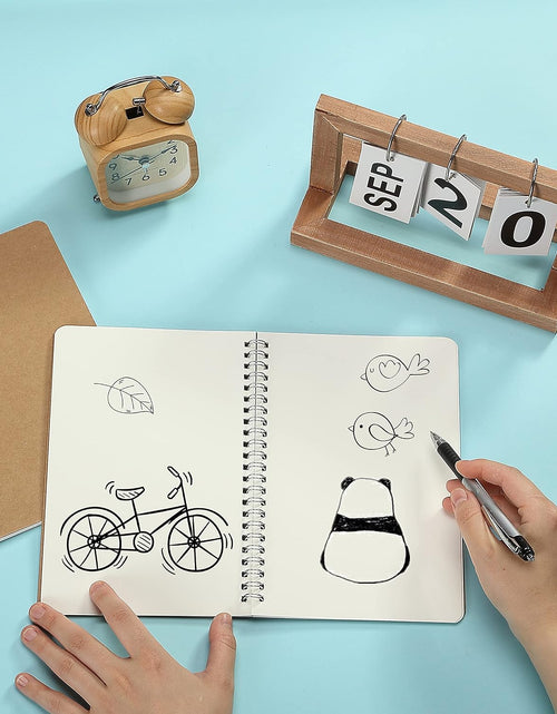 Load image into Gallery viewer, Premium A5 Spiral Notebooks - 2 Pack Kraft Cover with 80 Blank Pages for Sketching, Journaling, and Creative Writing
