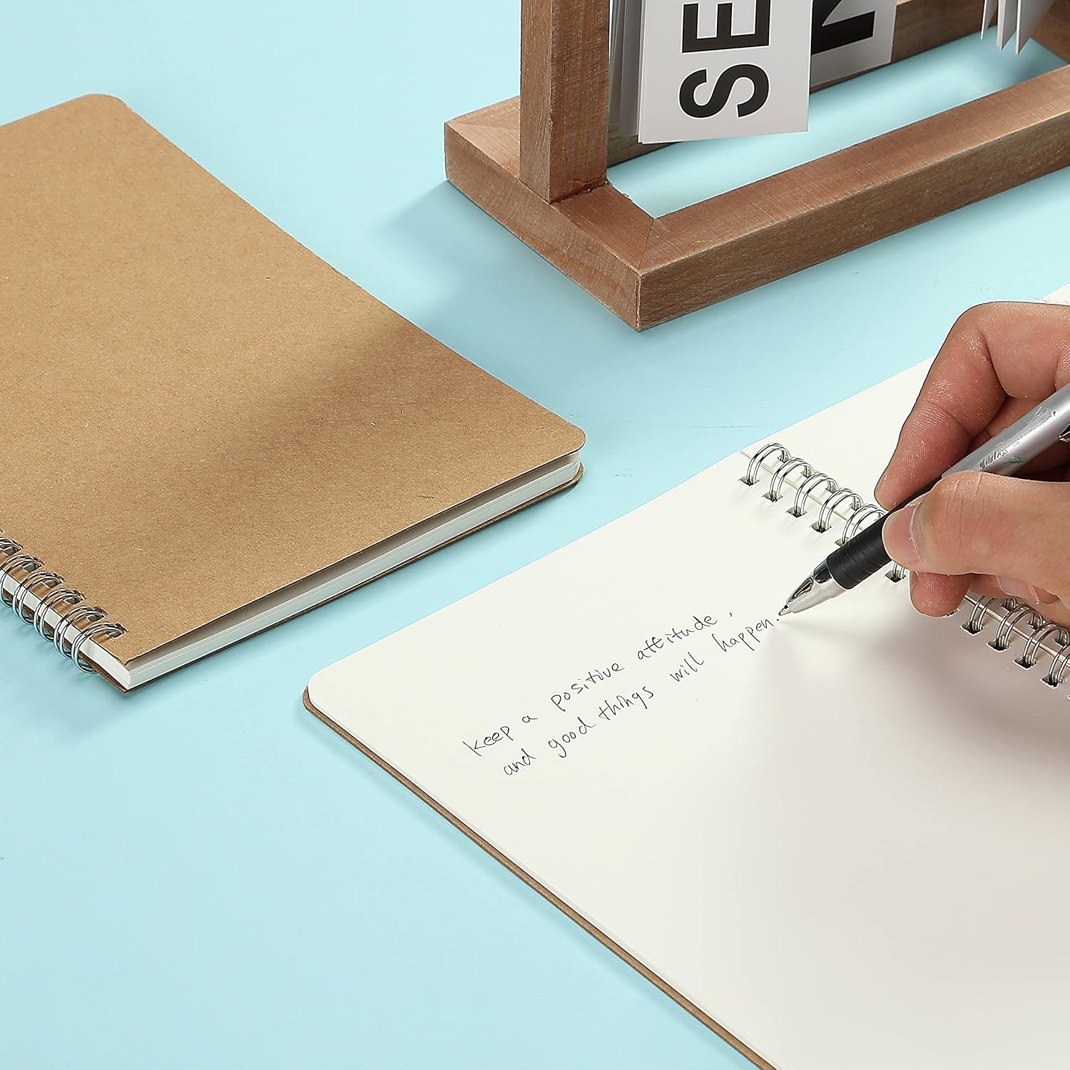 Premium A5 Spiral Notebooks - 2 Pack Kraft Cover with 80 Blank Pages for Sketching, Journaling, and Creative Writing