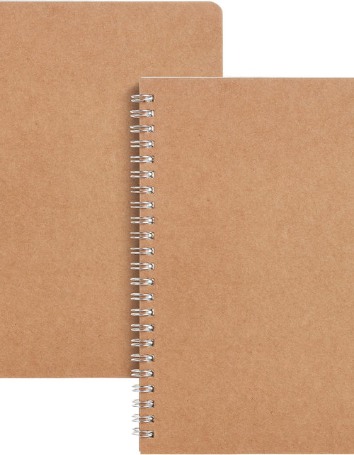 Load image into Gallery viewer, Premium A5 Spiral Notebooks - 2 Pack Kraft Cover with 80 Blank Pages for Sketching, Journaling, and Creative Writing
