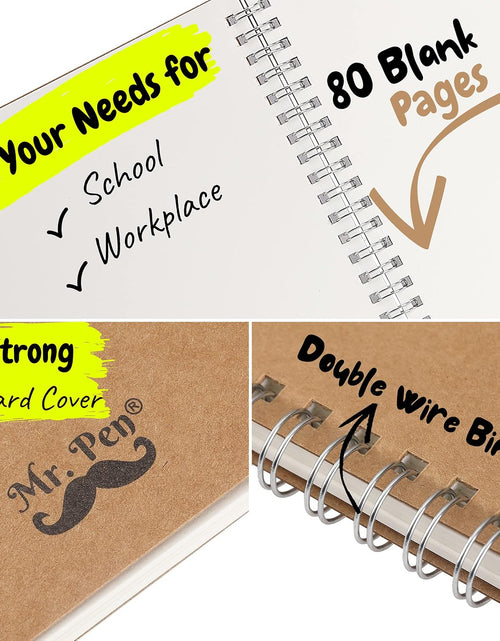 Load image into Gallery viewer, Premium A5 Spiral Notebooks - 2 Pack Kraft Cover with 80 Blank Pages for Sketching, Journaling, and Creative Writing
