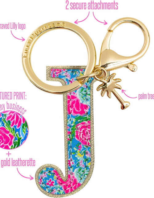 Load image into Gallery viewer, Leatherette Initial Keychain, Letter Bag Charm for Women
