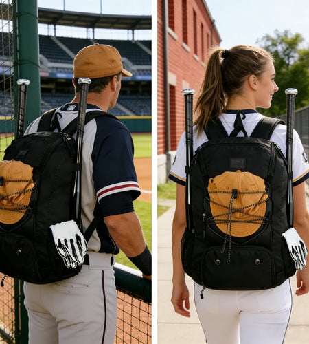 Youth Baseball Backpack, Softball Bat Bag with Shoes Compartment | Lightweight Baseball Bag for Boys and Adult, Fence Hook Hold Tball Bat, Batting Mitten, Helmet, Caps, Teeball Gear Equipment