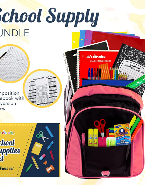Load image into Gallery viewer, 52 Pieces Schools Supplies Kit for K1-8 Back to School Supply Box with Essential Student Kits, School Supply Bundle Middle Elementary Schools Supplies Kit Grades 1 2 3 4 5 6 7 8
