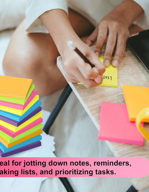 Load image into Gallery viewer, Sticky Notes - 12 Pads, 3”X3” - Colorful Self-Stick Post Notes Bulk - Office Desk Accessories | Teacher Classroom Must Haves,Aesthetic School Supplies for Home,Back to School Essential
