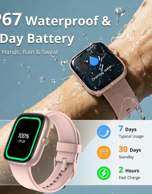Load image into Gallery viewer, Smart Watch for Women, 1.83" HD Touchscreen Fitness Tracker, Bluetooth Calling, 110+ Sports Modes, Heart Rate Spo2 Sleep Monitor, DIY Dial, IP67 Waterproof, Compatible with Android &amp; Ios
