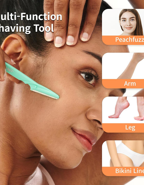 Load image into Gallery viewer, Dermaplaning Tool 6Ct, Dermaplane Razor for Women, Safe and Easy Peach Fuzz Remover, Eyebrow Trimmer with Protective Cover, Stocking Stuffers
